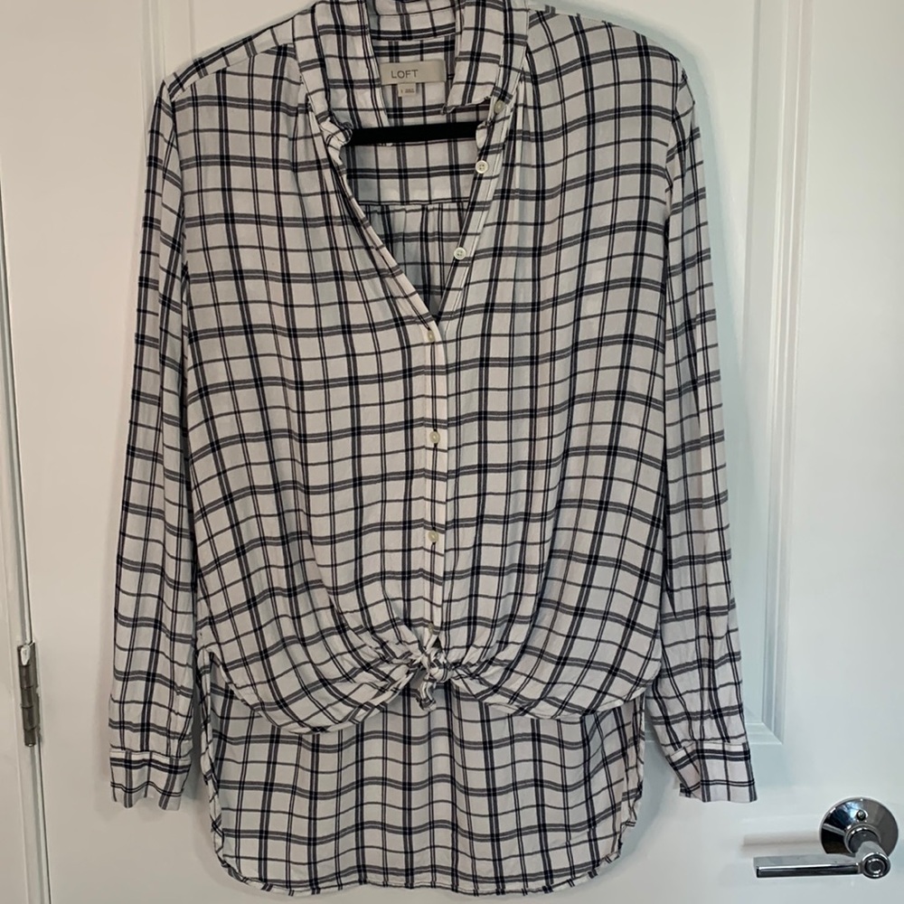 Window pane tunic button up shirt!
